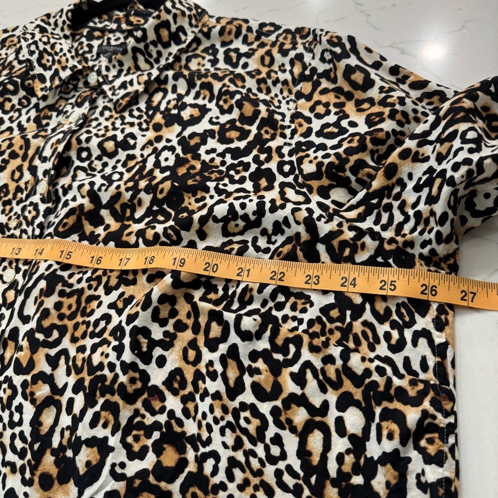 Talbots Plus Leopard Print Button-Up Shirt Long S… - image 5